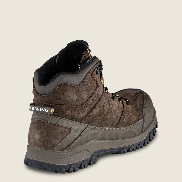 Red Wing Mens Trbo - 5-inch Waterproof Safety Toe - Hiking Boots Dark Brown - 6957ZXLNI